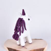 Handgefertigtse gehäkeltes Kuscheltier Einhorn "Fluffy" aus Baumwolle, geschenk für Mädchen, zur Schuleiführung, Bild 4