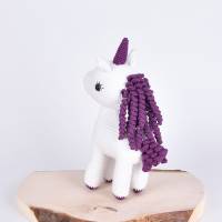 Handgefertigtse gehäkeltes Kuscheltier Einhorn "Fluffy" aus Baumwolle, geschenk für Mädchen, zur Schuleiführung, Bild 5
