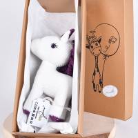 Handgefertigtse gehäkeltes Kuscheltier Einhorn "Fluffy" aus Baumwolle, geschenk für Mädchen, zur Schuleiführung, Bild 6