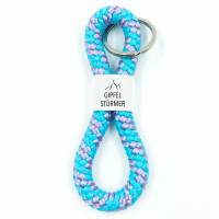 Schlüsselanhänger Gipfelstürmer (1) personalisierte Geschenke für Bergsteiger und Kletterer, Segeltau in 24 Farben Bild 1
