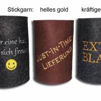 Bestickte Banderolen für Toilettenpapier Notvorrat Daseinsvorsorge in Farbauswahl witzige Texte Deko Badezimmer Männer Bild 5