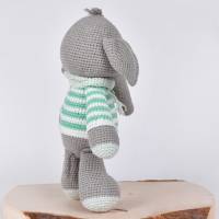 Handgefertigte gehäkelte Puppe Elefant "Manni" aus Baumwolle, Amigurumi Kuscheltier Elefant, Geschenk für Kinder Bild 3
