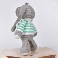 Handgefertigte gehäkelte Puppe Elefant "Manni" aus Baumwolle, Amigurumi Kuscheltier Elefant, Geschenk für Kinder Bild 5