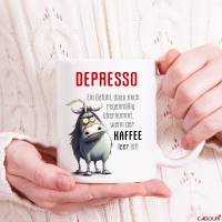 Tasse mit Spruch DEPRESSO - Bürotasse, Kaffeetasse Bild 3