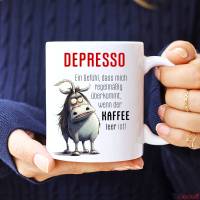 Tasse mit Spruch DEPRESSO - Bürotasse, Kaffeetasse Bild 4