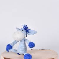 Handgefertigte gehäkelte Puppe Esel "Oscar" aus Baumwolle Bild 3