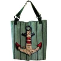 Shopper, maritime Tasche, Schultertasche Ankerliebe, grün Bild 1