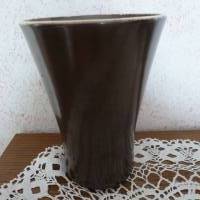 Vintage schlichte braune Vase - Keramik Bild 1