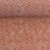 Jersey Stoff Autumn Bunny - Zickzack Muster - terrakotta Bild 1