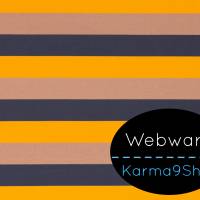 0,5m Webware Kim Streifen camel / senf / dunkelblau Bild 1