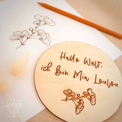 Personalisierte Meilensteinkarte "Hallo Welt, ich bin..." / Geburt verkünden / Namen verkünden / Geburtsanzeige