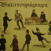 Reprint Aufstellbild Wintervergnügen von 1861 Schablonenkolorierte Litho aus der Sammlung Museum Neuruppin. Bild 2
