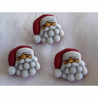 Dress it up Knöpfe  Santa Kopf  (3 Stck.)