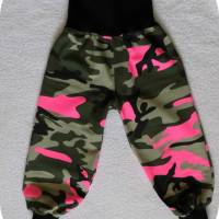 Coole Pumphose Mitwachshose Hose Camouflage Khaki - Pink Gr. 62 - 110 Bild 1