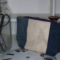 Upcycling-Mäppchen, handgemachte Tasche aus Jeans und Tetrapak Bild 2