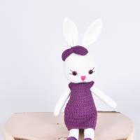 Handgefertigte gehäkelte Puppe Hasen "Rike, Nanni, & Stella" aus Baumwolle, Kuscheltier, Süßes Geschenk zu Oster Bild 5