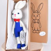 Handgefertigte gehäkelte Puppe Hasen "Rike, Nanni, & Stella" aus Baumwolle, Kuscheltier, Süßes Geschenk zu Oster Bild 8