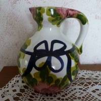 Vintage großer bunter Keramik-Krug Bild 1