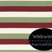 0,5m Webware Kim Streifen creme / bordeaux / grün Bild 1