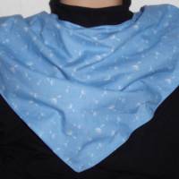 Halstuch Sabbertuch Speichelfänger für Erwachsene Baumwolle hellblau mit weißen Pusteblumen Bild 1