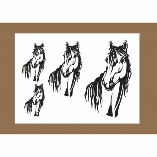 Stickdatei Pferdekopf 60x100 mm  70x115 mm  100x165 mm  140x230 mm