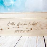 Erinnerungsbox aus Holz mit verschiedenen Motiven, Wunschgravur, schönes Geschenk zur Geburt oder Taufe Bild 8