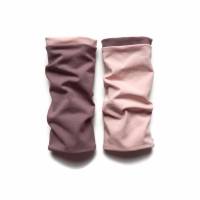 Armstulpen / Pulswärmer zum wenden für Damen und Kinder Jersey altmauve / nude rosa Bild 1