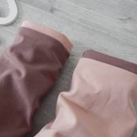 Armstulpen / Pulswärmer zum wenden für Damen und Kinder Jersey altmauve / nude rosa Bild 3
