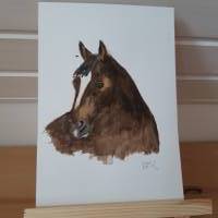 Aquarell Gemälde Pferd Portrait Bild 1