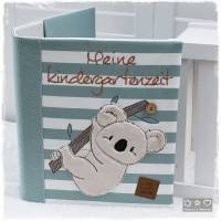 Kindergartenordner-Portfolio grün/weiß mit Koala, personalisierbar Bild 1