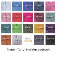 French Terry-Maritim bedruckt-Anker-50cm-Meterware-16 verschiedene Farben Bild 1