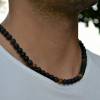 Herren Halskette aus Edelsteinen Tigerauge Onyx Lava mit Magnetverschluss, Länge 51 cm Bild 8