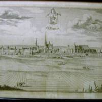 Original sw Kupferstich von Matthäus Merian frühes 17. Jahrh. ,Wittstock Dosse-Ostprignitz St.Marien Kirche,Bilderrahmen Bild 1