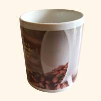 Kaffee-Tasse mit einem kreativen Spruch und einem dekorativen Motiv Bild 2