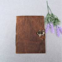 Notizbuch Leder, mit Metallbügel, Tagebuch, edel, groß Bild 1