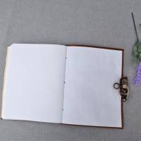 Notizbuch Leder, mit Metallbügel, Tagebuch, edel, groß Bild 2