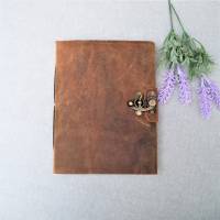 Notizbuch Leder, mit Metallbügel, Tagebuch, edel, groß Bild 4