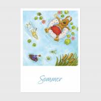 Postkarte · Sommer · Ferien · Jahreszeit · Grußkarte · A6 · Aquarell · Buntstift · klimaneutraler Druck Bild 1