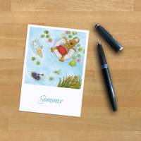 Postkarte · Sommer · Ferien · Jahreszeit · Grußkarte · A6 · Aquarell · Buntstift · klimaneutraler Druck Bild 3