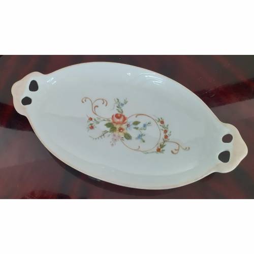 VINTAGE KONFEKTTELLER GOLDRAND 80er JAHRE hanbemalt signiert