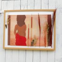 Wand Bild, Frau in Savanne, handgemalt, Wanddekoration Bild 1