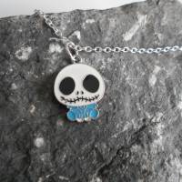 Skull, Totenkopf, Baby,   Halskette versilbert oder 925 er blau Bild 1