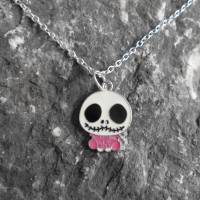 Skull, Totenkopf, Baby,   Halskette versilbert oder 925 er rosa Bild 2