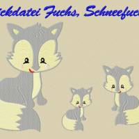 Stickdatei  Fuchs Schneefuchs 50x70  70x100  125x180 mm Bild 1