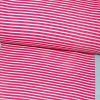 Ringelbündchen Bündchen Bündchenstoff Feinstrickbündchen Pink - Weiß Bild 1