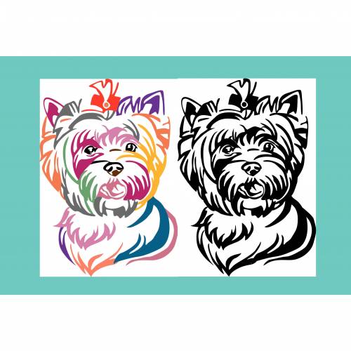 Plotterdatei Yorkshire Terrier, gsp, svg, eps