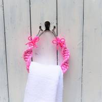 Handtuchhalter, Makramee Technik, rosa pink, Badezimmerdeko Bild 3