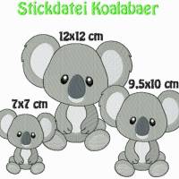 Stickdatei Koalabär 70x70 95x100  120x120 mm Bild 1