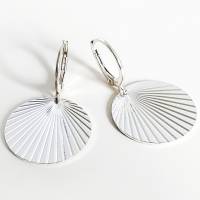 925er Silber Ohrhänger mit großem Plättchen Anhänger, Plättchen Ohrringe Silber, minimalistische Silberohrringe Bild 2