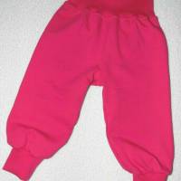 Einzigartige Pumphose Mitwachshose Sweathose Unifarben Pink Gr. 62 - 158 Bild 1